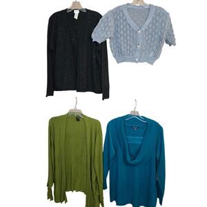 Women's Large 12 14 Sweaters Cardigans Pullovers Vests Wholesale Bulk Lot of 4 L